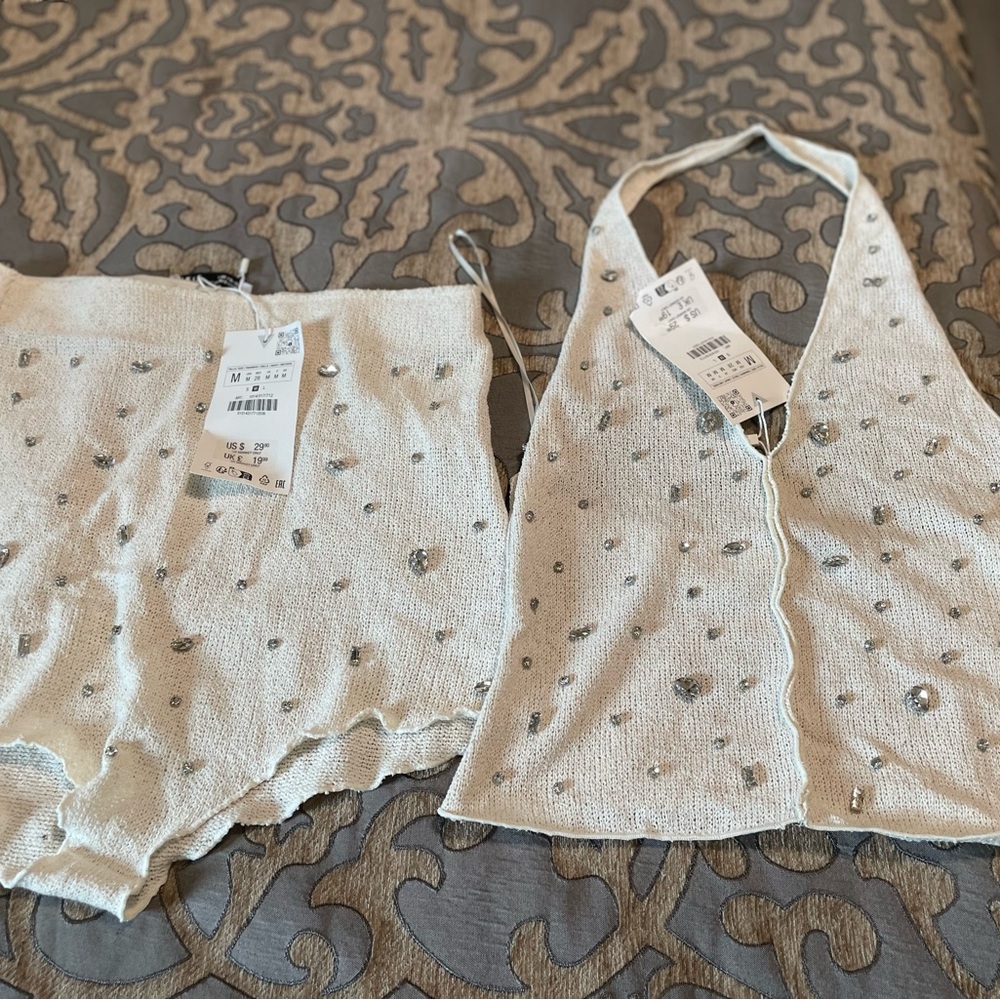 Zara White High Waist Shorts